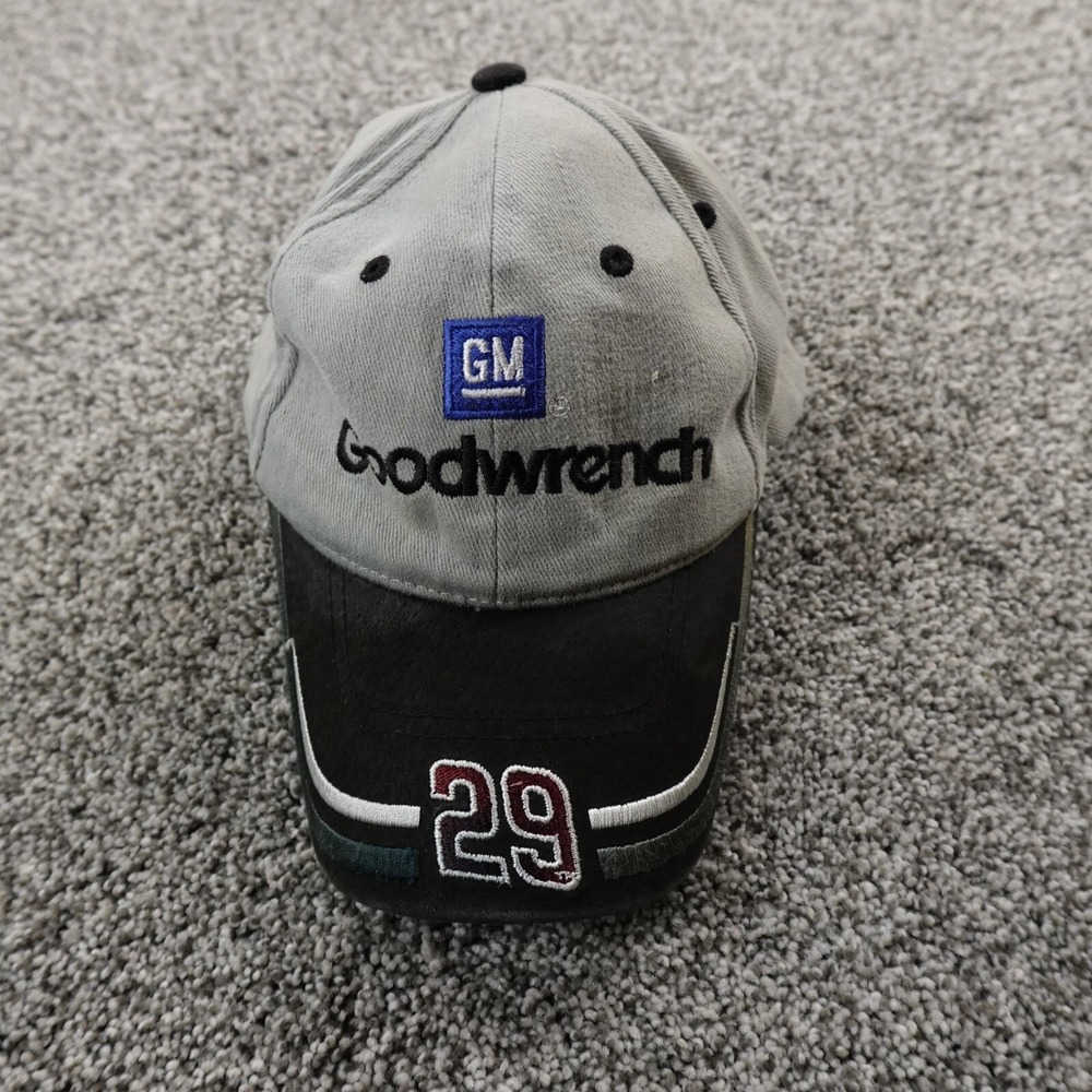 VTG Kevin Harvick Hat Mens Strap Back Cap Gray Black Nascar 10 Goodwrench Racing